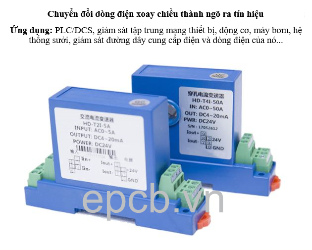 Bộ đo dòng điện xoay chiều AC ngõ ra analog 4-20mA | 0-10V