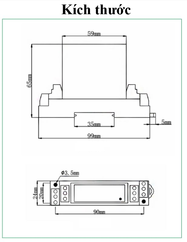 Bộ đo dòng điện xoay chiều AC ngõ ra analog 4-20mA | 0-10V