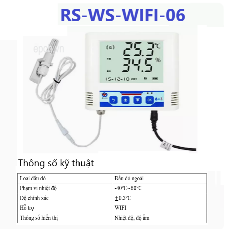 Thiết bị đo nhiệt độ độ ẩm kết nối wifi RS-WS-WIFI-6