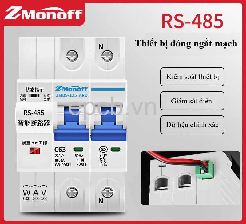 Thiết bị đóng cắt thông minh 1P, 2P, 3P giao tiếp RS485 Modbus RTU