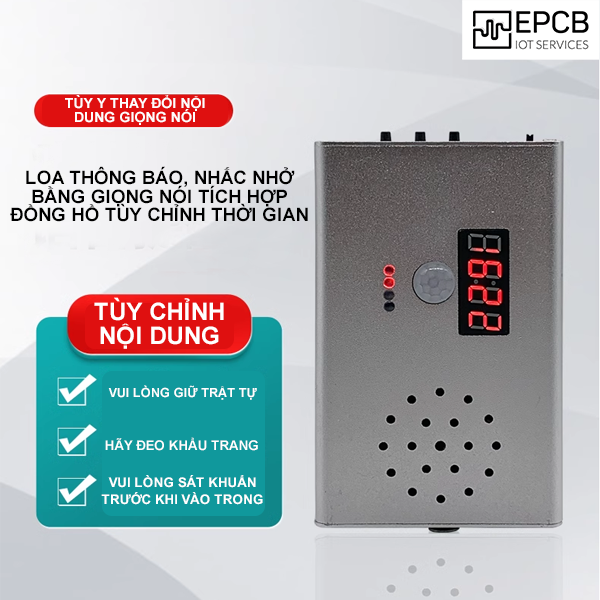 Loa thông báo, nhắc nhở bằng giọng nói tích hợp đồng hồ tùy chỉnh thời gian nhắc nhở ED-DS308