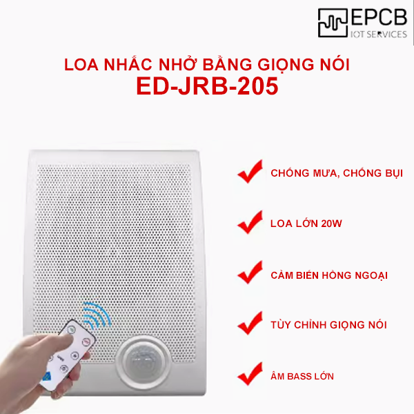 Loa nhắc nhở hồng ngoại bằng giọng nói hướng dẫn ga tàu, công trường ED-JRB-205