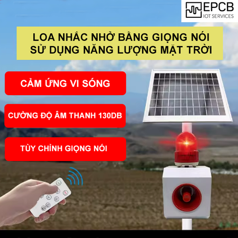 Loa báo động ngoài trời năng lượng mặt trời âm thanh ánh sáng giọng nói