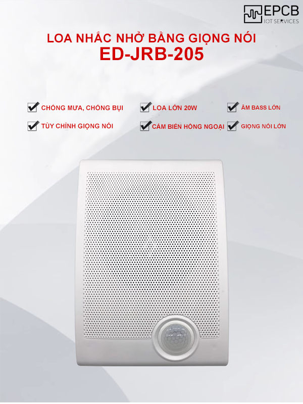 Loa nhắc nhở hồng ngoại bằng giọng nói hướng dẫn ga tàu, công trường ED-JRB-205