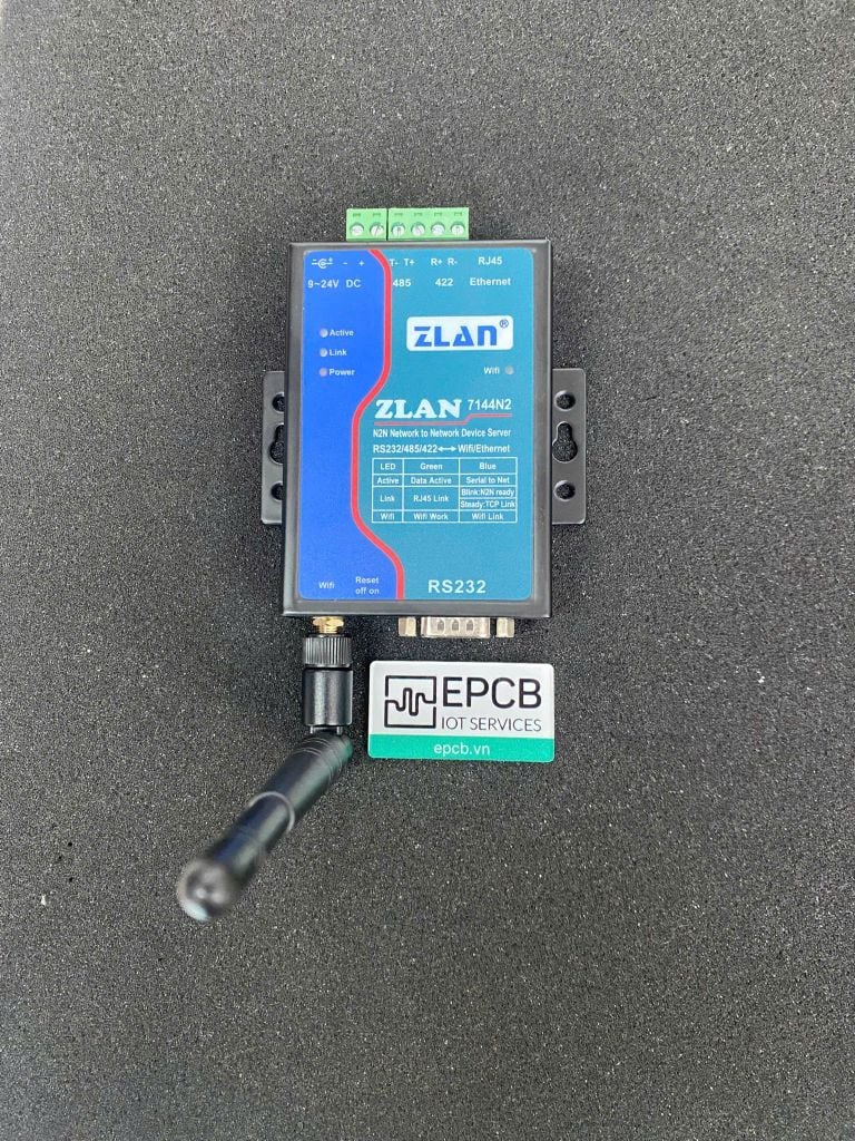 Bộ chuyển đổi RS232/485/422 sang WiFi & Ethernet - ZLAN7144N2
