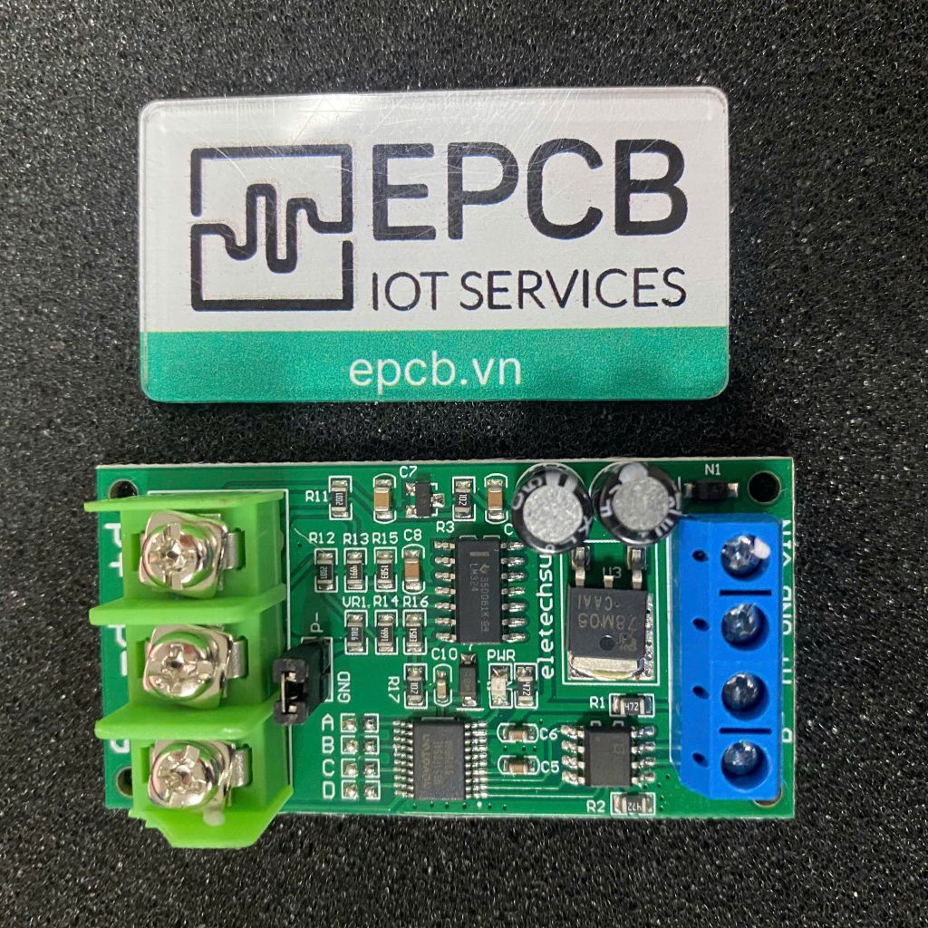 Mạch Cảm biến nhiệt độ PT100 RS485 Modbus RTU kết nối PLC (PTA9B01)