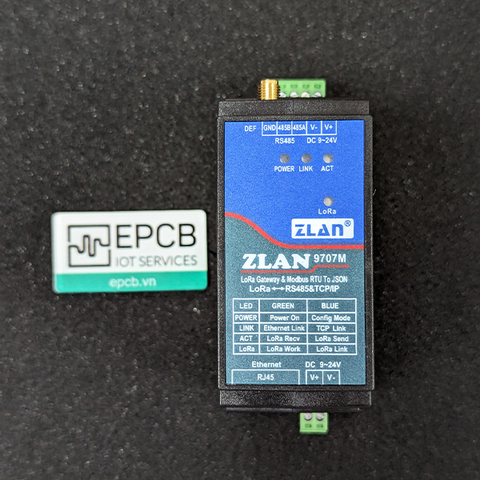 Bộ chuyển đổi Lora sang RS485/Ethernet ZLAN9707M