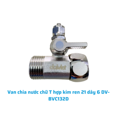 Van chia nước chữ T hợp kim ren 21 dây 6 DV-BVC132D