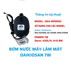 Bơm nước máy làm mát Daikiosan 7W model DKA-02500B, DK-2500B, NKM-2500B Hàng Chính Hãng