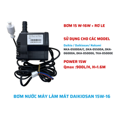 Bơm máy làm mát Daikiosan Makano 15W,16W,18W NKA-05000A/C, DKA-05500A, DKA-06000A, DKA-05000G, TKA-05000E Hàng Chính Hãng