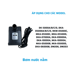 Bơm nước nằm DK-5000A/B/C/D, DKA-05000A/B/C/D, NKM-05000C, MKA-05500C, MKA-05500D, DKA-07000A, DKA-09000A, DKA-10000A, NKA-10000A, NKA-05000B, NKA-05000D, DKA-06000B, DM206, DM203