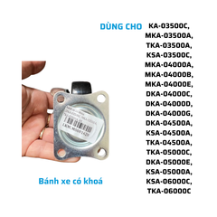 Bánh xe có khoá dùng cho DKA-03500C, MKA-03500A, TKA-03500A, KSA-03500C, MKA-04000A, MKA-04000B, MKA-04000E, DKA-04000C, DKA-04000D, DKA-04000G, DKA-04500A, KSA-04500A, TKA-04500A, TKA-05000C, DKA-05000E, KSA-05000A, KSA-06000C, TKA-06000C