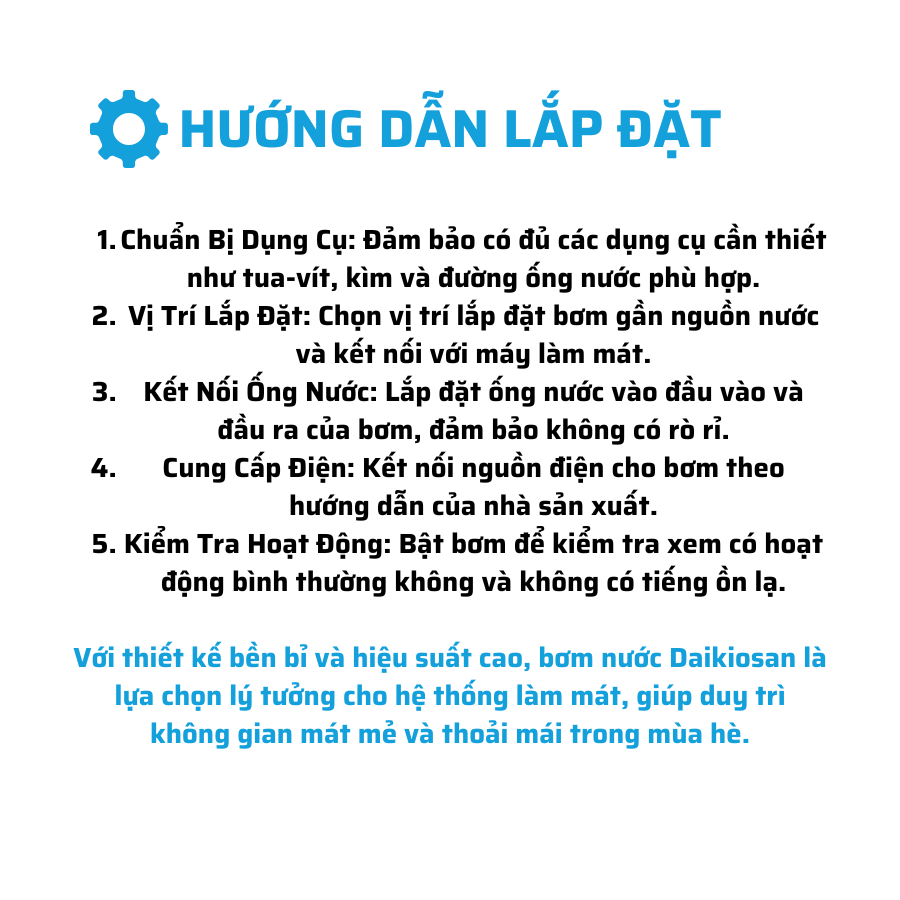 Bơm nước quạt điều hòa  DAIKIO - DAIKIOSAN 15W