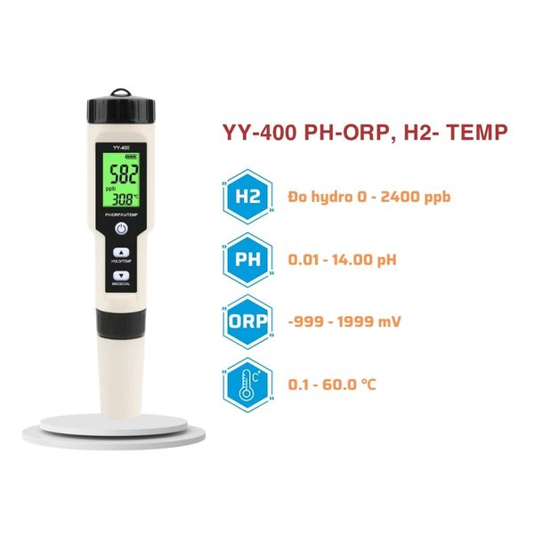 Bút đo Hydrogen, Orp, PH 4 in 1 YY-400 chuyên đo nước ion kiềm
