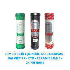 COMBO 3 LÕI LỌC NƯỚC 123 DAIKIOSAN - ĐẠI VIỆT PP - CTO - CERAMIC LOẠI 1 - CHÍNH HÃNG