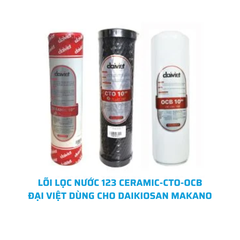 [CHÍNH HÃNG ] LÕI LỌC NƯỚC 123 ĐẠI VIỆT - COMBO 3 LÕI PP-OCB-CTO-L1 GÁO DỪA  DÙNG CHO DAIKIOSAN MAKANO