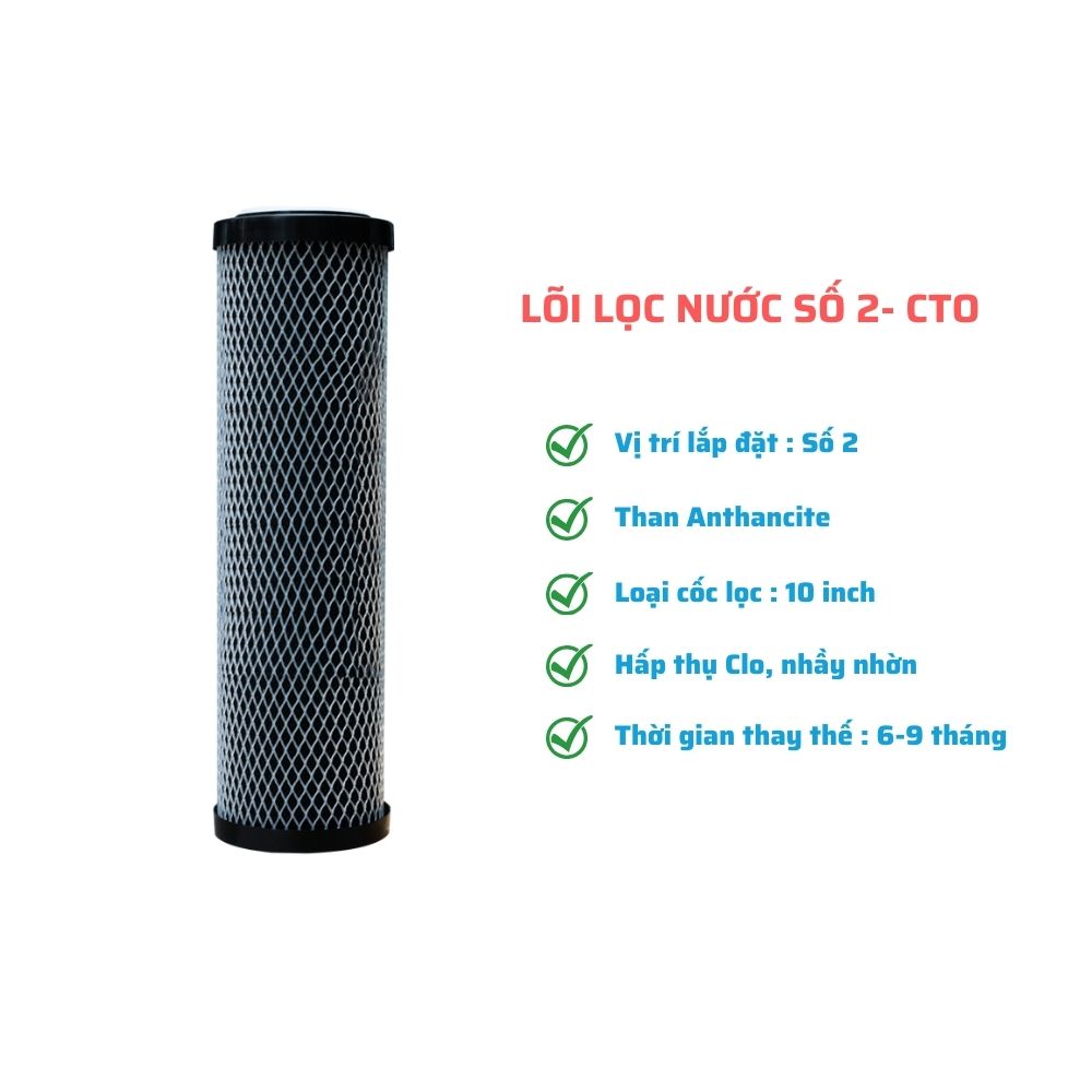Lõi lọc nước số 2 CTO  ĐẠI VIỆT THAN GÁO DỪA & ATHANCITE
