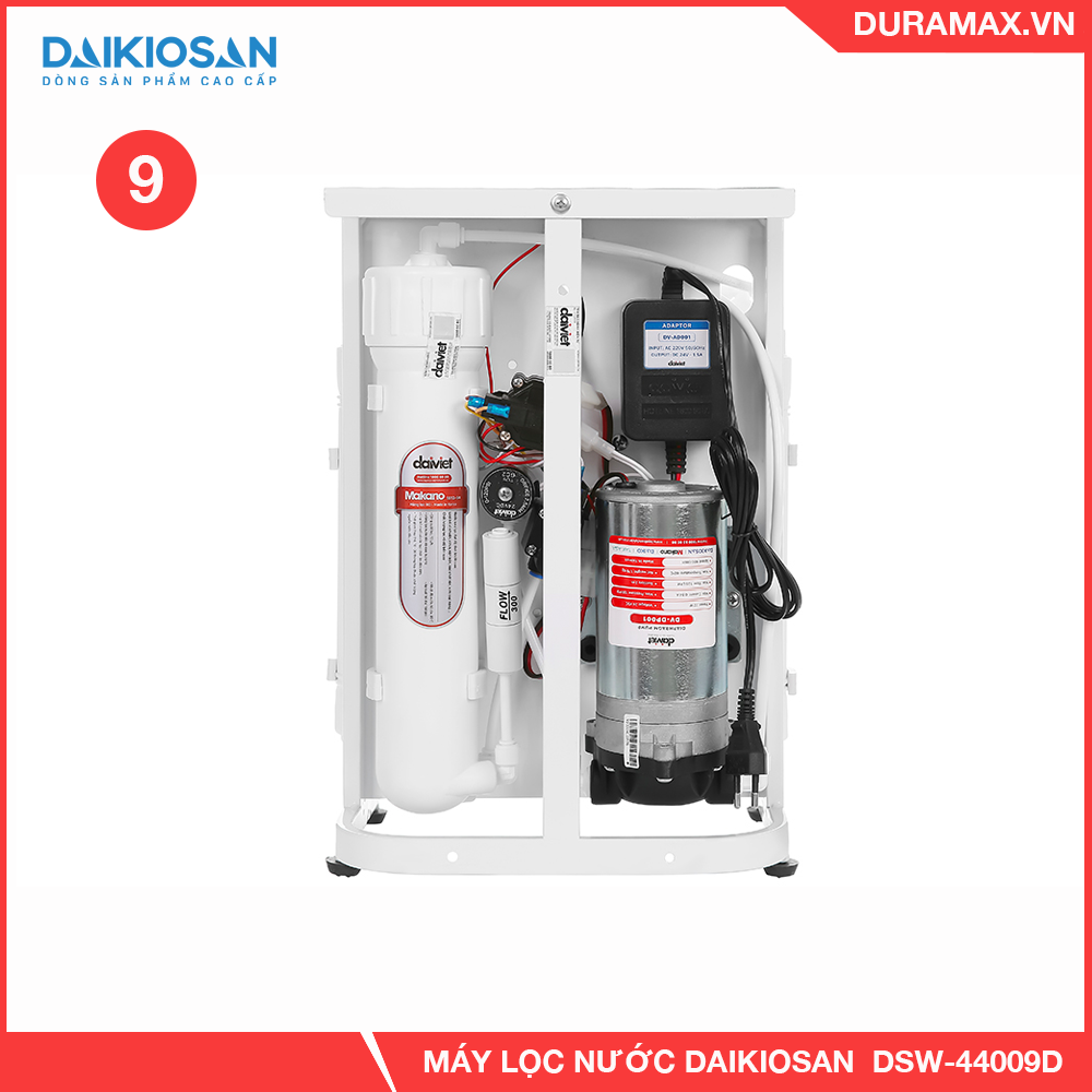 Máy lọc nước Ro đặt gầm không vỏ tủ Daikiosan DSW-44009D - 9 CẤP