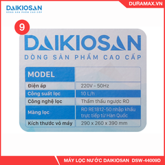 Máy lọc nước Ro đặt gầm không vỏ tủ Daikiosan DSW-44009D - 9 CẤP