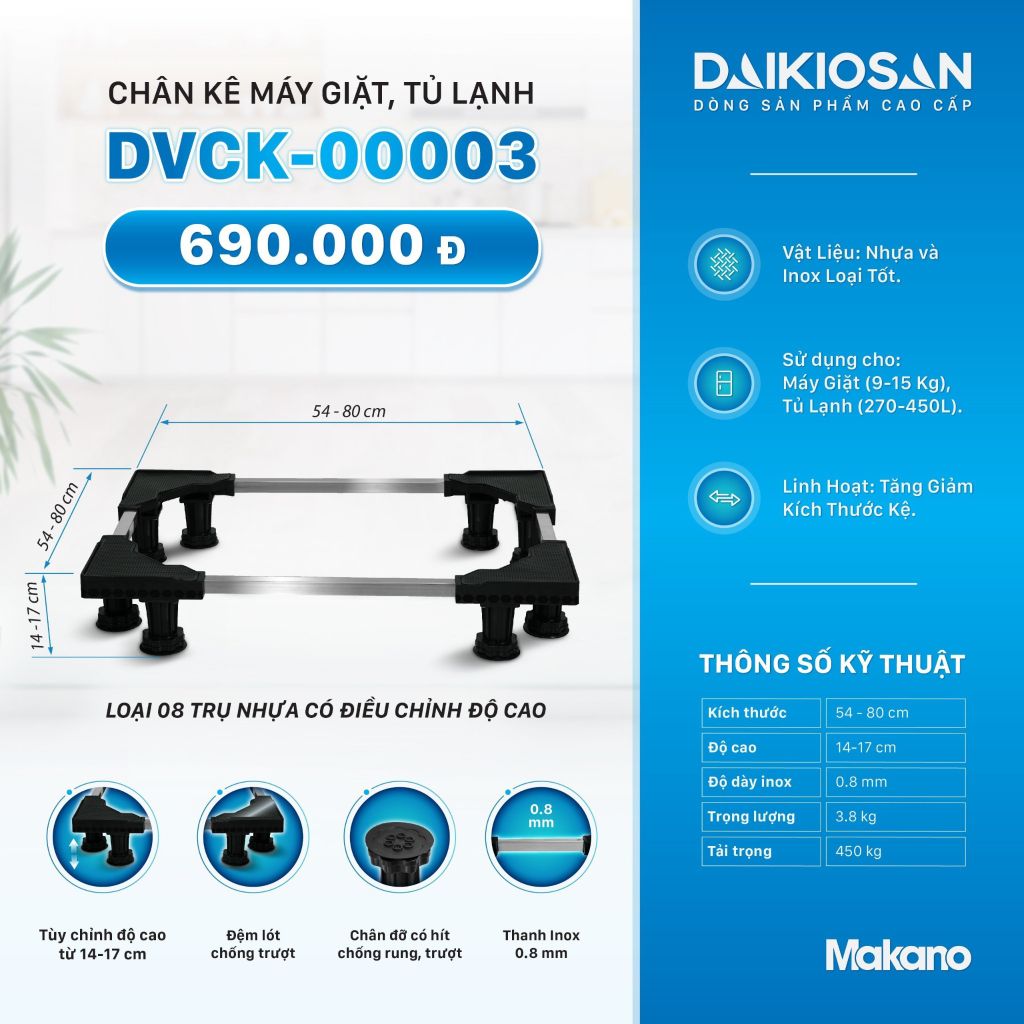 Chân kê máy giặt, tủ lạnh Daikiosan DVCK-00003