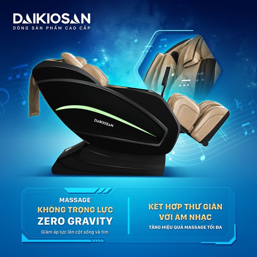 Ghế massage Daikiosan 5D DKGM-30004 siêu phẩm ghế massage