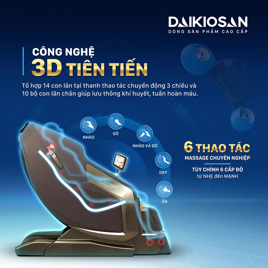 Ghế massage Daikiosan DKGM-20001 - công nghệ massage 3D