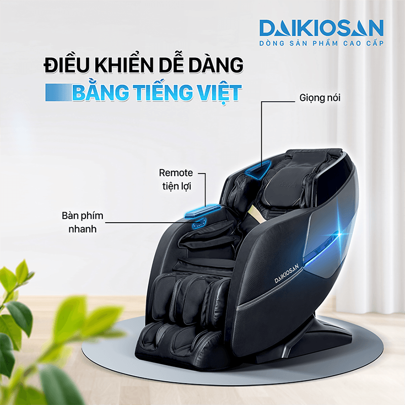 GHẾ MASSAGE DAIKIOSAN DKGM-20005 CÔNG NGHỆ 3D SƯỞI NHIỆT 4 ĐIỂM