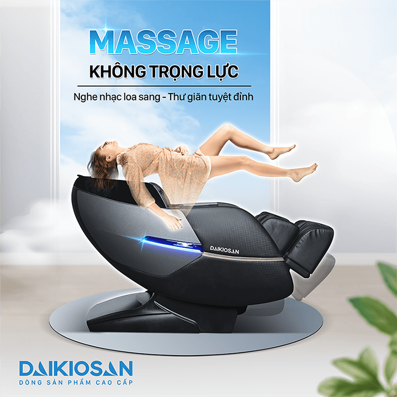 GHẾ MASSAGE DAIKIOSAN DKGM-20005 CÔNG NGHỆ 3D SƯỞI NHIỆT 4 ĐIỂM