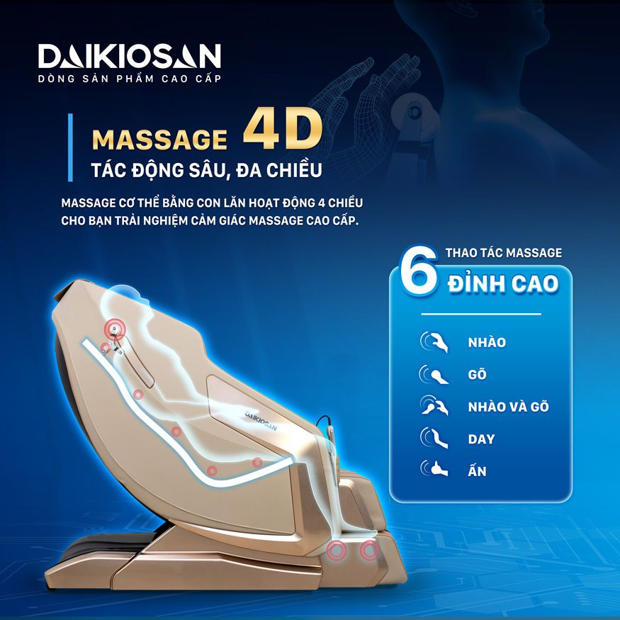 Ghế Massage cao cấp Daikiosan DKGM-30002 ( Điều khiển cảm ứng 2022)