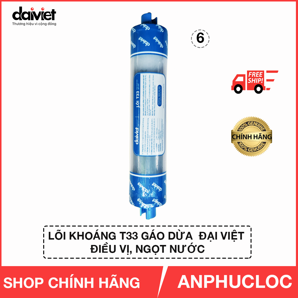 Lõi nâng cấp T33 dùng cho máy lọc nước Daikiosan - Kasuto- Makano- Nakami- Takasa- Achisa cút nối nhanh