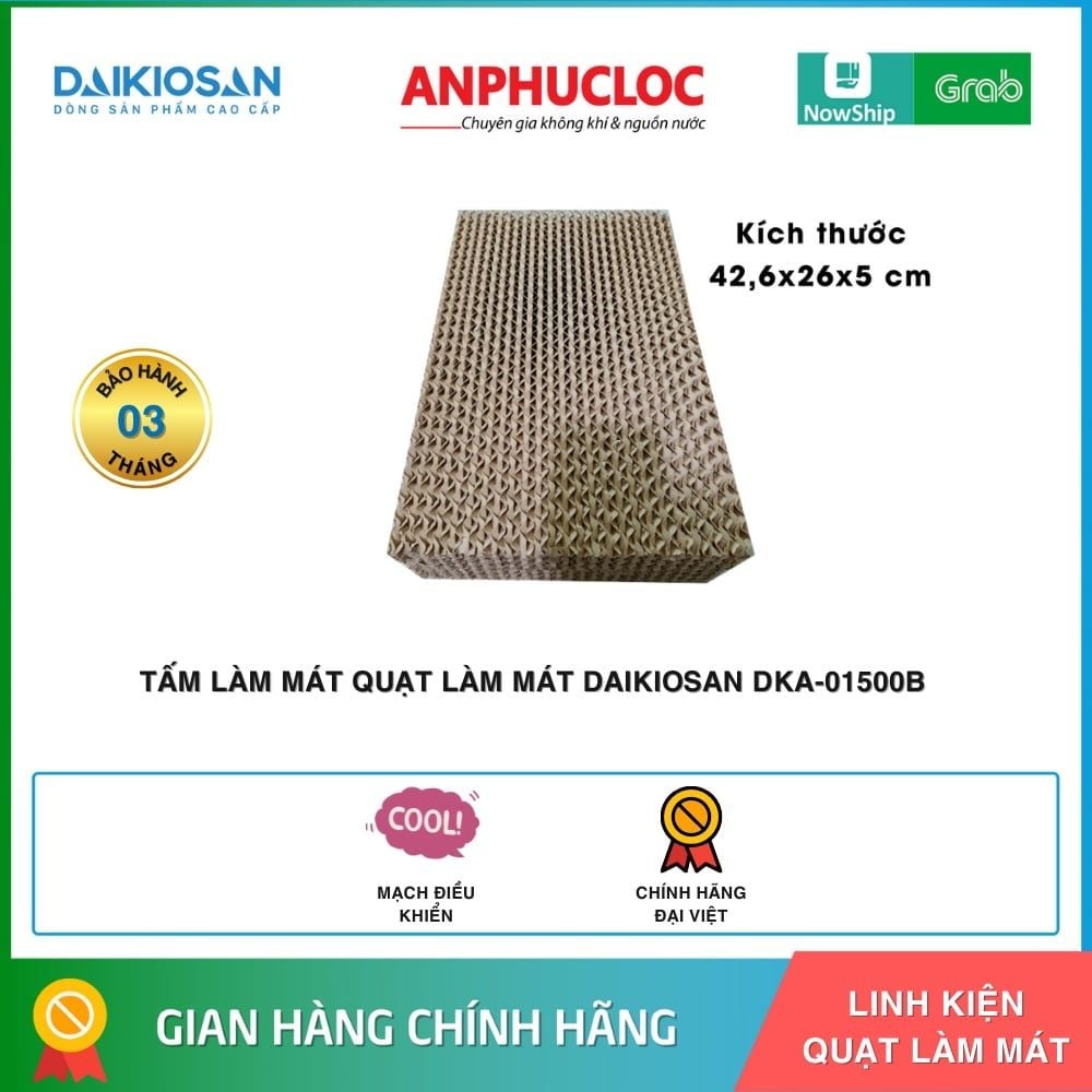 Tấm làm mát cooling pad Daikio -Daikiosan DK-1500B DKA-01500B chính hãng