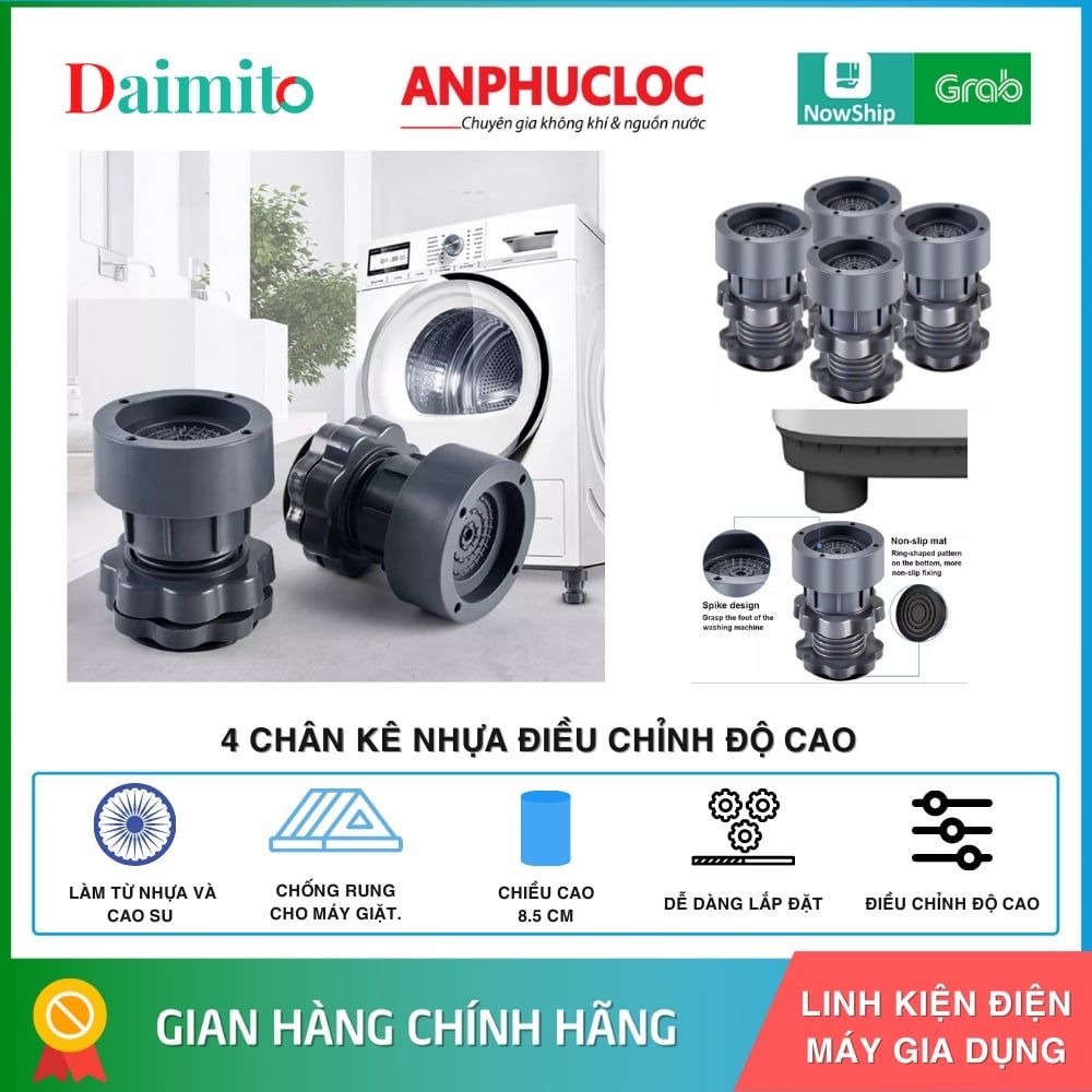 4 chân kê máy giặt tủ lạnh đa năng Daimito DKT-004 cao cấp [ GIAO NHANH 2H HCM ]