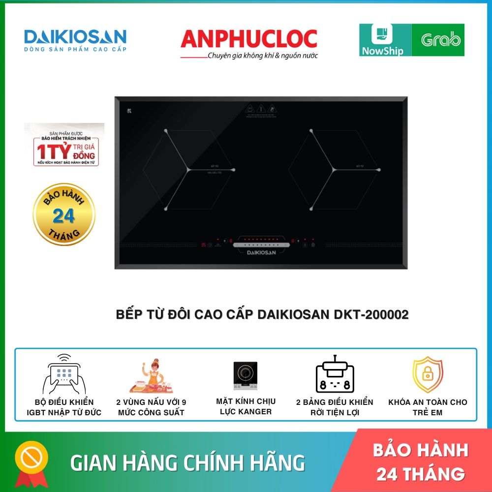 BẾP TỪ ĐÔI DAIKIOSAN DKT-200002 CÔNG SUẤT 4200W - GIAO NHANH HCM 2H