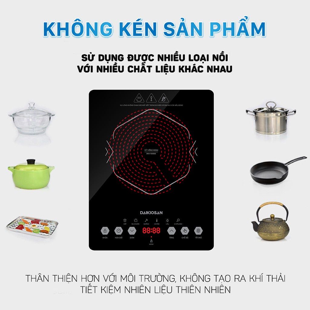 [SALE ] BẾP HỒNG NGOẠI ĐƠN CẢM ỨNG DAIKIOSAN DKN-100002 - công suất 2000W - GIAO HÀNG 2H TẠI HCM