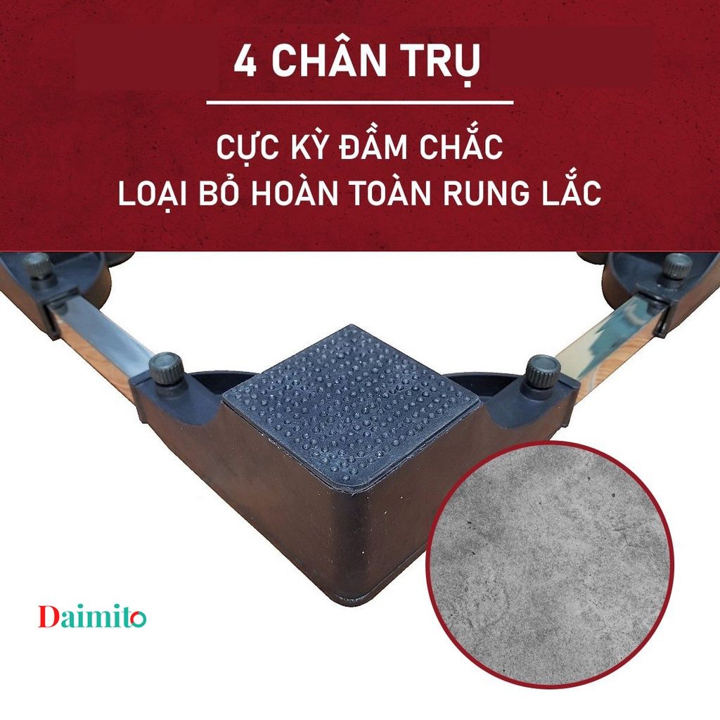 CHÂN KÊ MÁY GIẶT TỦ LẠNH TRỤ BÊ TÔNG CAO CẤP ĐIỀU CHỈNH 50 ĐẾN 70 CM [ GIAO NHANH HCM 2 H]