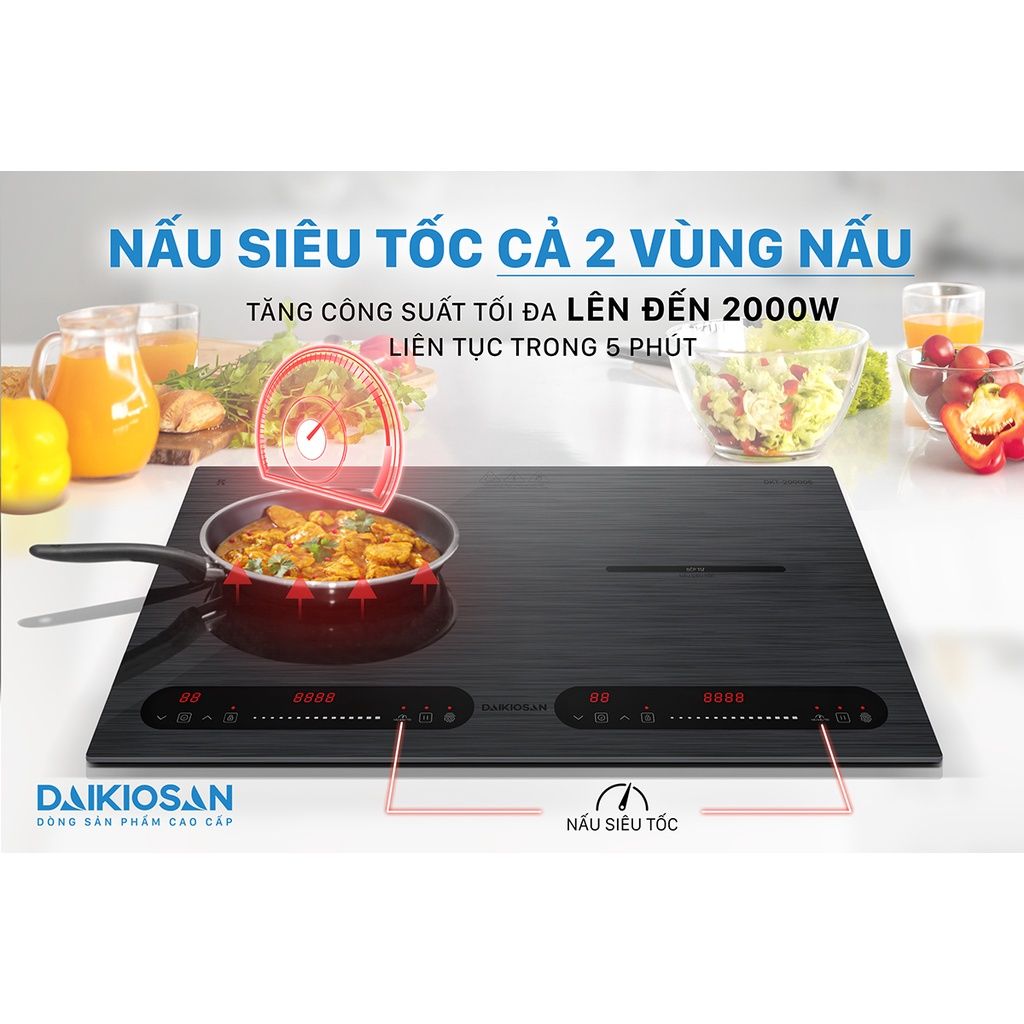 Bếp từ đôi Daikiosan DKT-200006