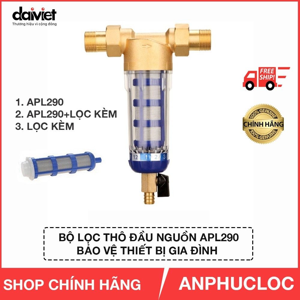 BỘ LỌC THÔ ĐẦU NGUỒN APL390 + TẶNG KÈM 1 LÕI LỌC THAY THẾ DÙNG XỬ LÝ NƯỚC ĐẦU NGUỒN