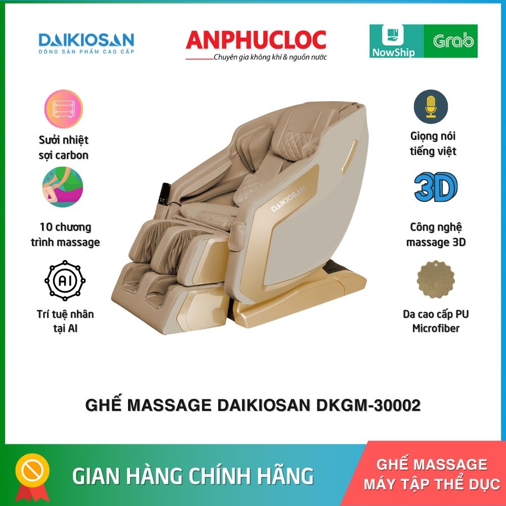 GHẾ MASSAGE DAIKIOSAN DKGM-30002 CÔNG NGHỆ 4D DA CAO CẤP