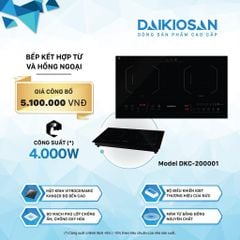 Bếp kết hợp từ và hồng ngoại Daikiosan DKC-200001 - 2 vùng nấu lắp âm
