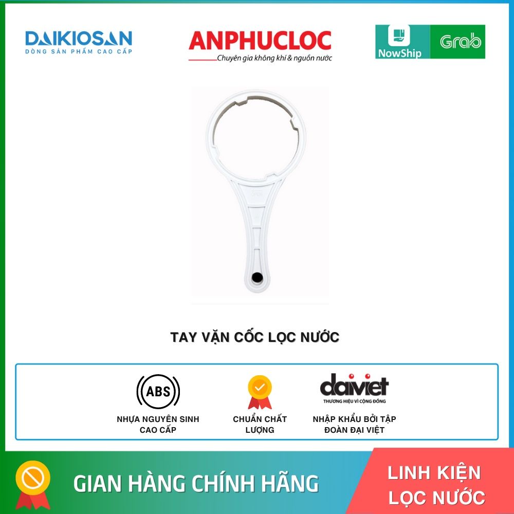 Tay vặn cốc 10 inch màu trắng dùng mở cốc lọc nước RO 10 inch và 20 inch