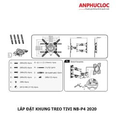 GIÁ TREO, KHUNG TREO TIVI ĐA NĂNG NB- P4 TỬ 32'' ĐẾN 55'' TẢI TRỌNG 27 KG [ GIAO NHANH 2H NỘI THÀNH HCM]