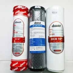 [CHÍNH HÃNG ] LÕI LỌC NƯỚC 123 ĐẠI VIỆT - COMBO 3 LÕI PP-OCB-CTO-L1 GÁO DỪA  DÙNG CHO DAIKIOSAN MAKANO