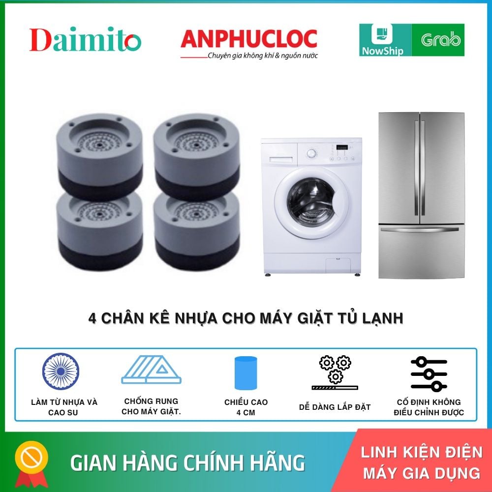 4 chân kê máy giặt tủ lạnh đa năng Daimito DKT-004 cao cấp [ GIAO NHANH 2H HCM ]