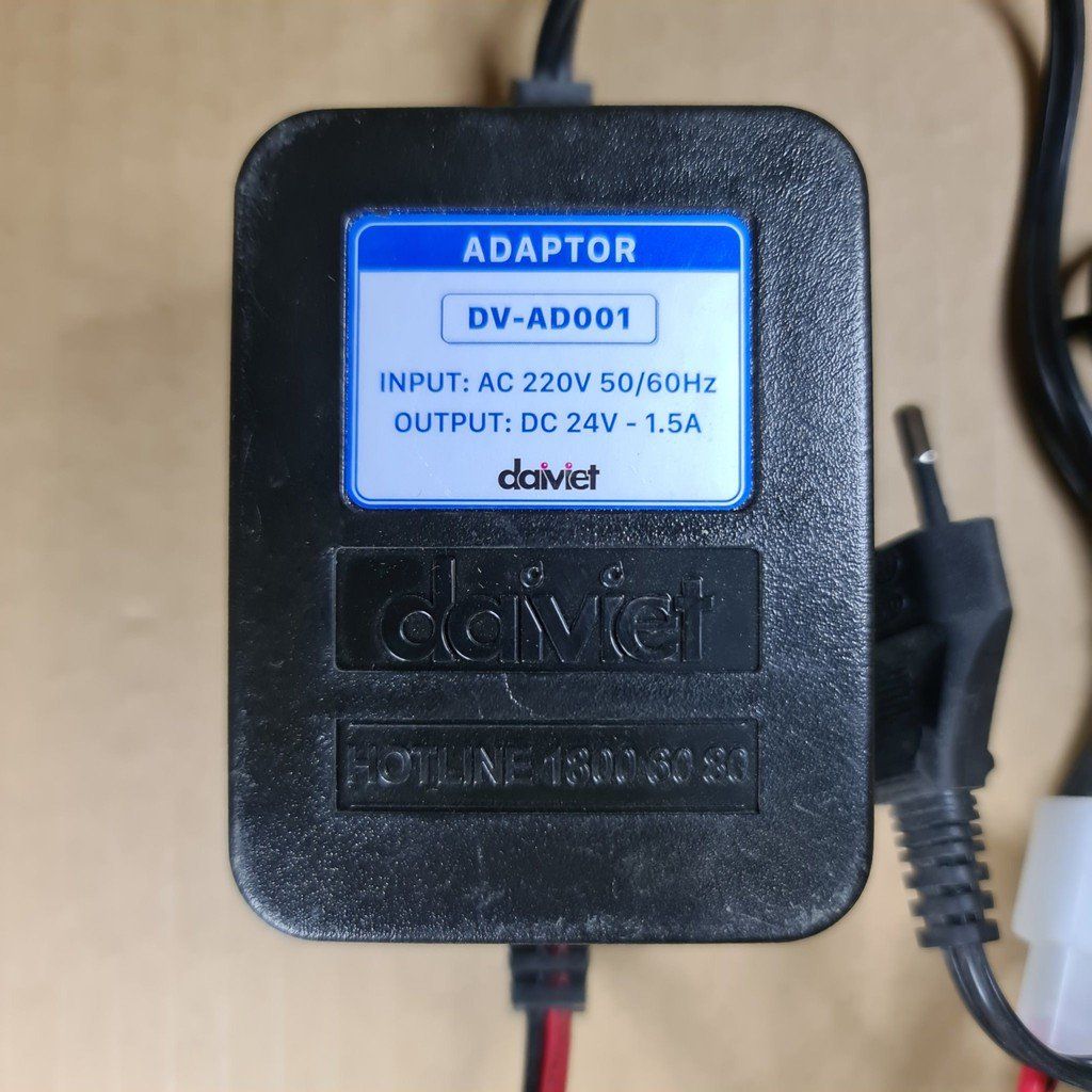 Bộ đổi nguồn máy lọc nước RO 24V-1.5A chính hãng Đại Việt có giắc cắm