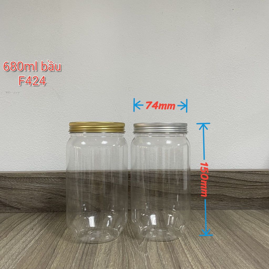 A7 - Mã F424 - Hũ Nắp Nhôm Vặn 680ml