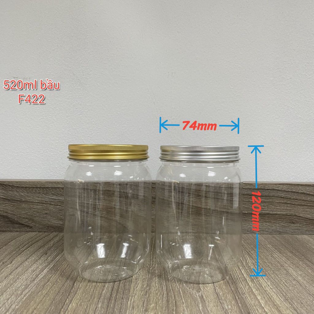 A8 - Mã F422 - Hũ Nắp Nhôm Vặn 520ml