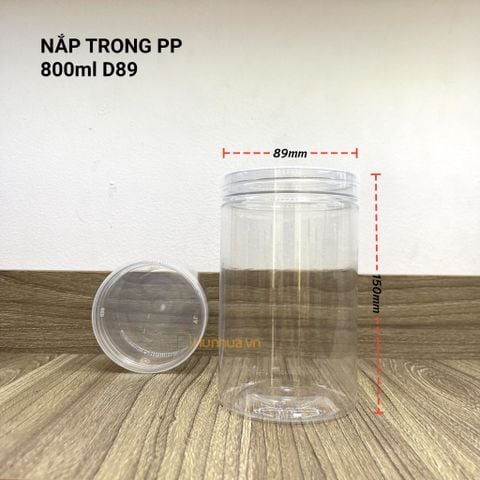 H4 - Mã C328 - Hũ Nắp Nhựa PP Trong 800ml