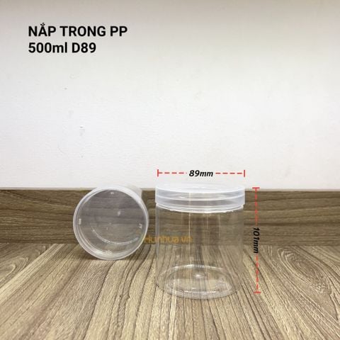 H8 - Mã C310 - Hũ Nắp Nhựa PP Trong 500ml Phi 90