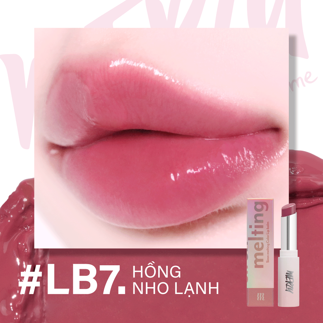(New) Son Dưỡng Có Màu Merzy Siren Melting Color Lipbalm #LB7 Off Grape