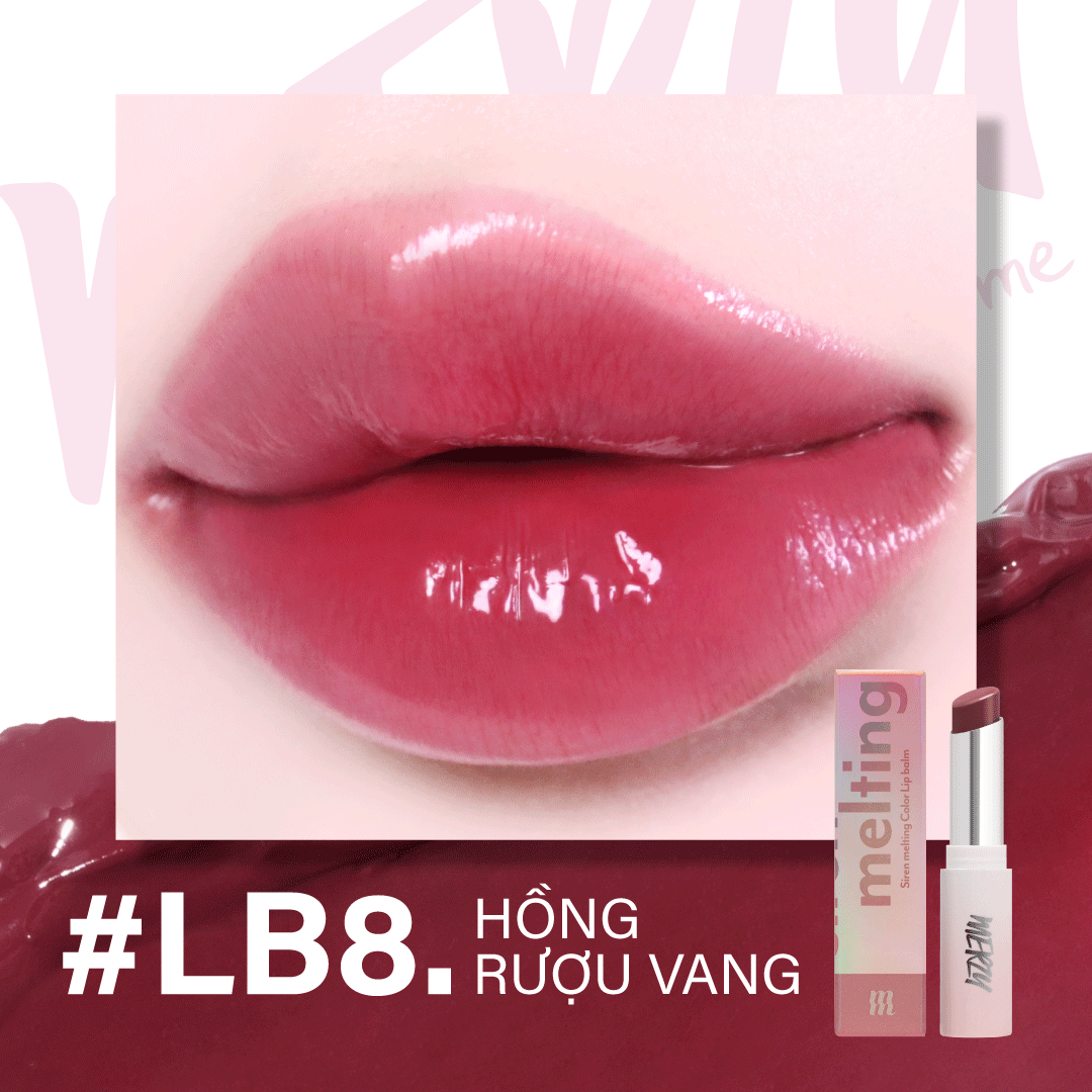 (New) Son Dưỡng Có Màu Merzy Siren Melting Color Lipbalm LB8 Plum Punch